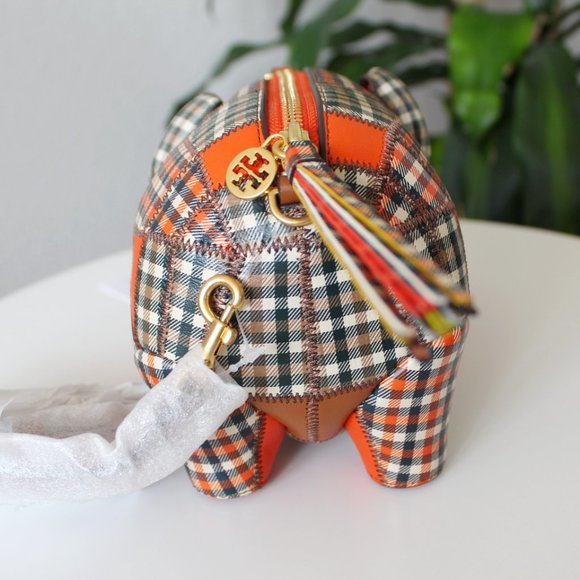 NWT Tory Burch Peggy The Pig Mini Bag, Printed Patchwork Leather - Picture 13 of 16